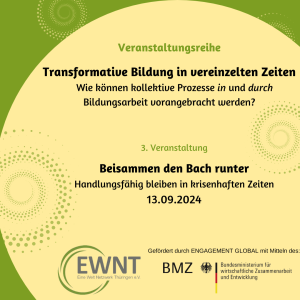 Fortbildungsreihe: Transformative Bildung in vereinzelten Zeiten - Teil 3: Beisammen den Bach runter - Handlungsfähig bleiben in krisenhaften Zeiten